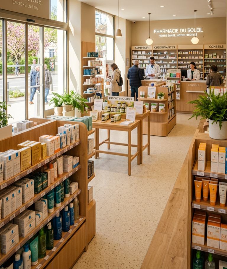 agencement design d'une pharmacie