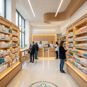 agencement design de pharmacie