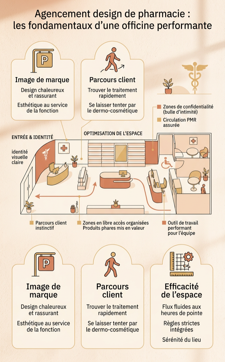 infographie agencement pharmacie design